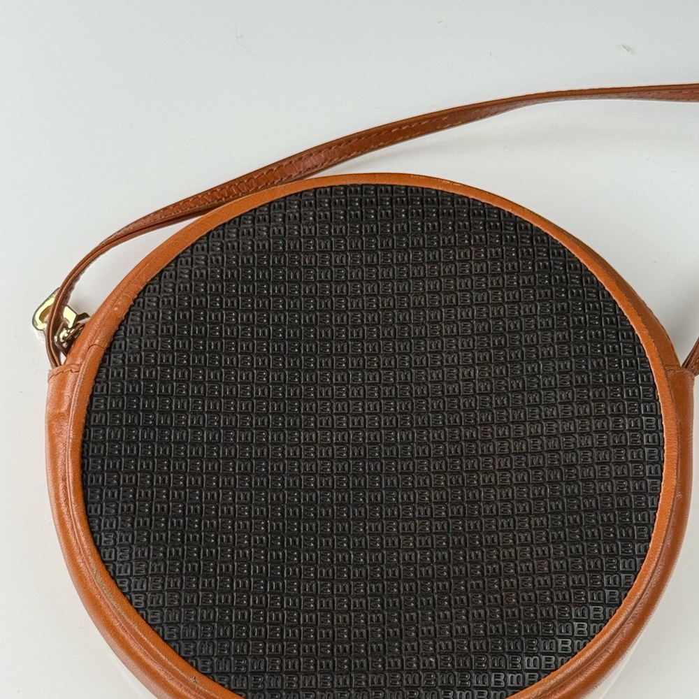 Bally Carmel Leather & Black Canvas Crossbody Bag - vintage authenticated - Picture 2 of 14